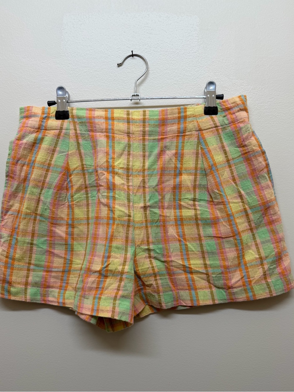 Billabong Pastel Plaid Women's Shorts - Yellow Pink Green